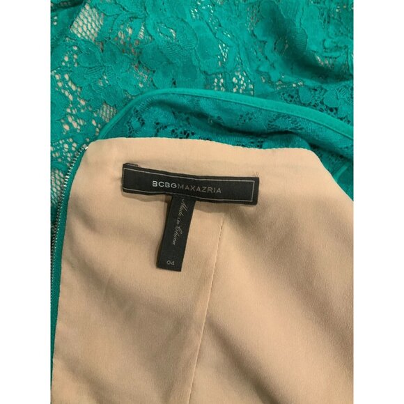 BCBG Max Azria Ultra Green Floral Lace Alice Sheath Dress Size 4 - Picture 7 of 7